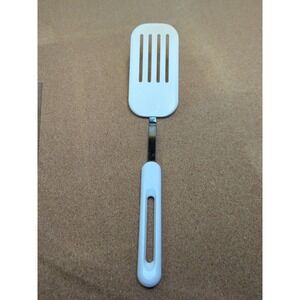 Bonny White Nylon Slotted Spatula Turner Flipper Plastic Handle USA Vintage
